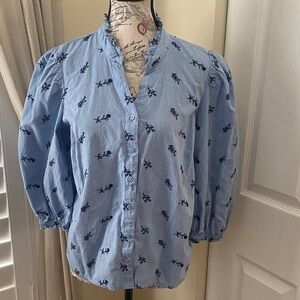 St. John's Bay Light Blue Floral Button Down Shirt